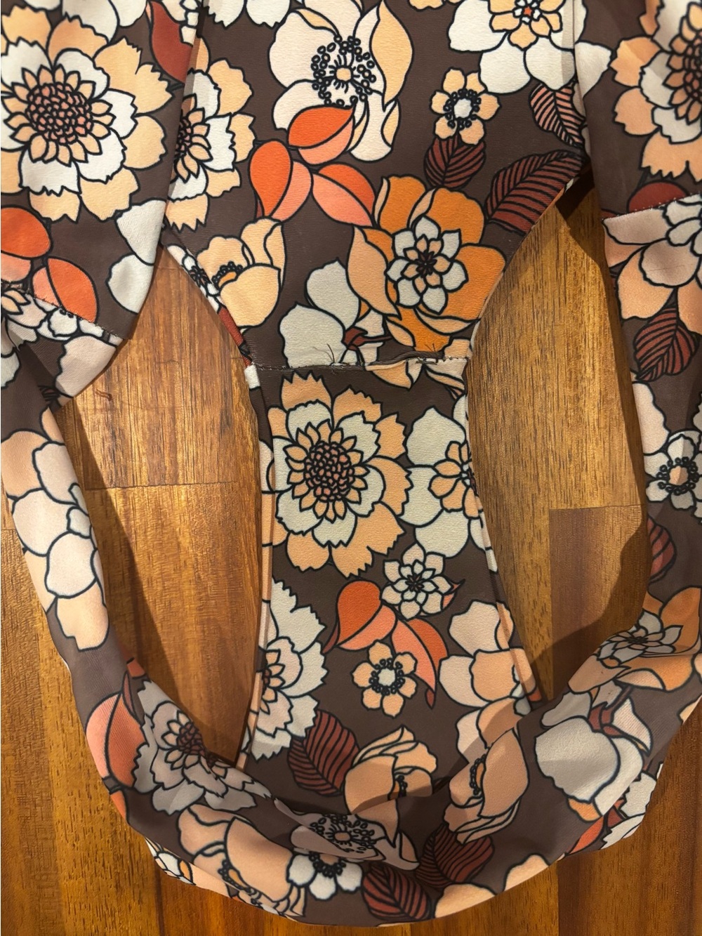 SKATIE Bikini Swimsuit Set Retro Floral Two-Piece Bikini Brown, Cream & Orange M - Picture 5 of 11
